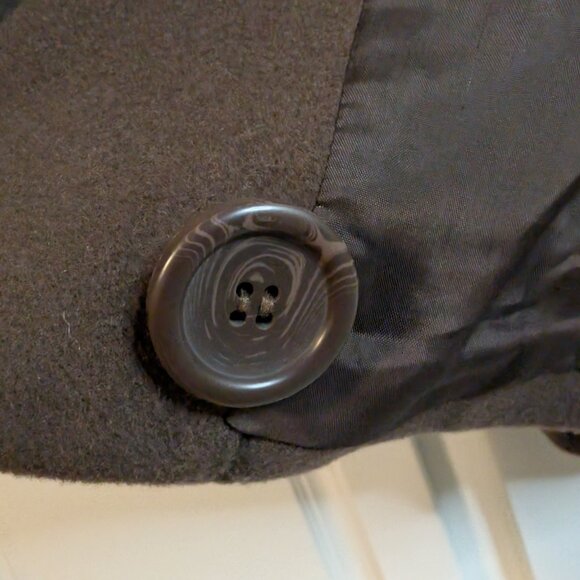 MINT CONDITION Vintage Wool Cashmere Blend Pea Coat | Brown | Women's Size 16 - Picture 8 of 12